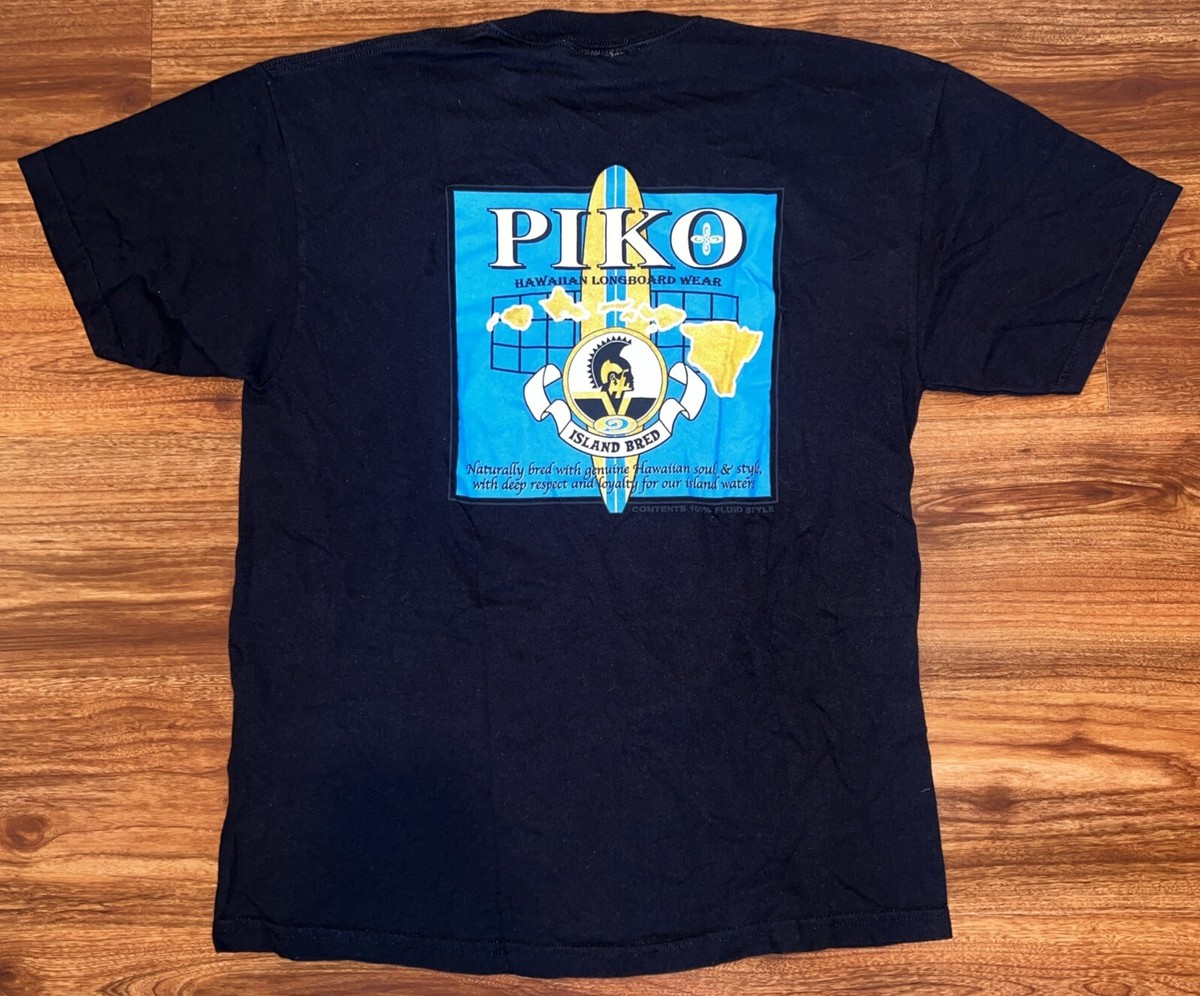 Vintage 90s Piko Hawaiian Longboard Wear Island Bred T Shirt Surf 