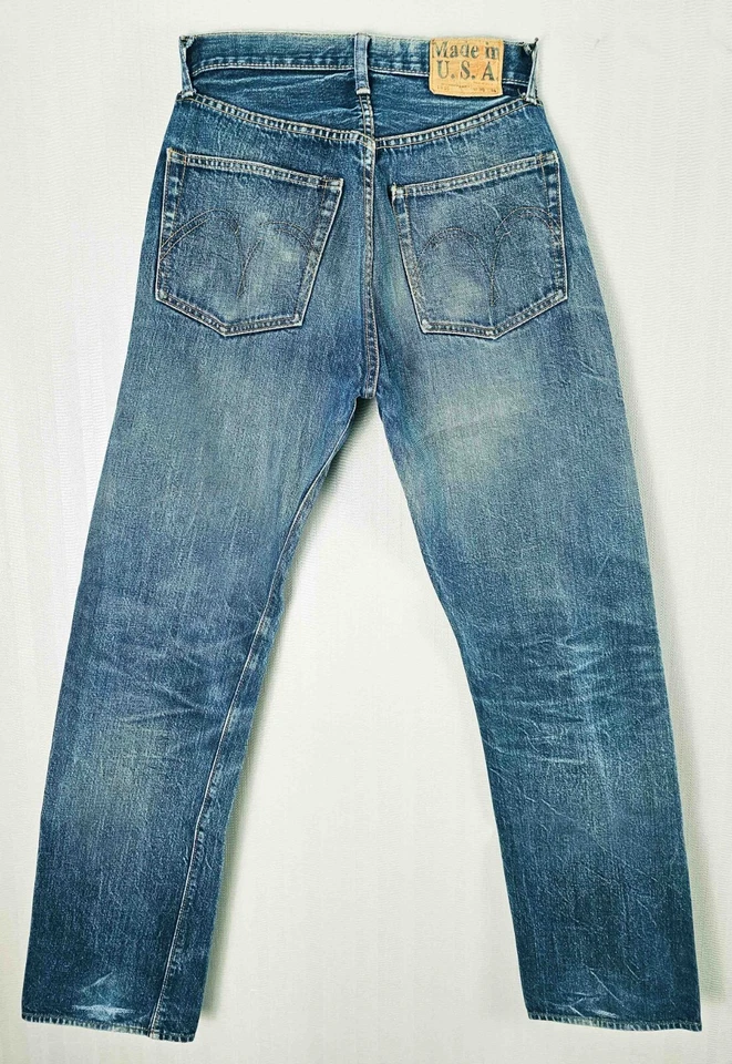 LO ÚLTIMO DE COLECCIÓN EE. UU. Hombres Caña de Azúcar 1966 Borde Botón 6 Jeans Denim 30 x34 (Ajuste 27x30) Foto 3 de 4