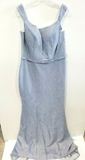 MADISON JAMES Special Occasions Prom Dress 19-175 Glittery Blue SZ 16 MSRP 230