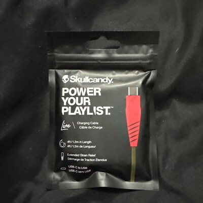Skullcandy Charging Cable 4 Ft. 1.2m USB-C To USB Power Your Playlist Sealed