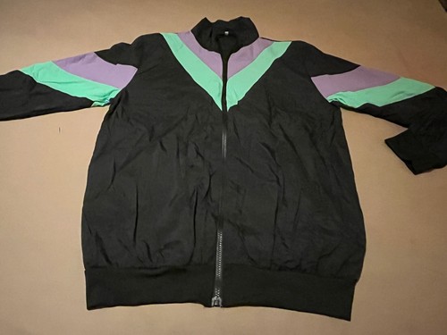 80s 90s Nylon Shell Suit Tracksuit Costume Fancy Dress Up Disco Accessories - Picture 2 of 15