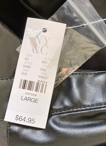 NY&C NWT $64.95 women’s Button up Belted jacket size L black M6 - Picture 4 of 10