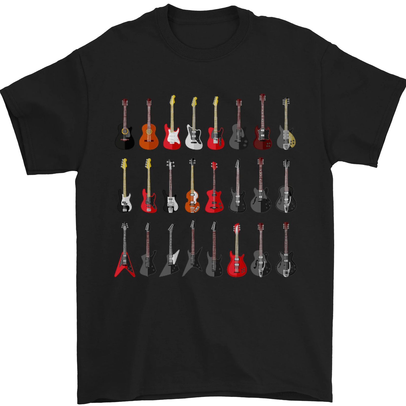 A Collection of Guitars Guitarist Electric Mens T-Shirt 100% Cotton