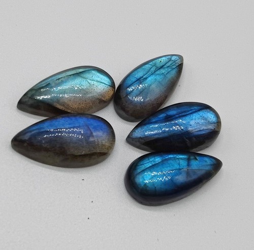 Natural Labradorite Cabochon Big Pear Shape Calibrated Loose Gemstones All Sizes - Picture 4 of 8