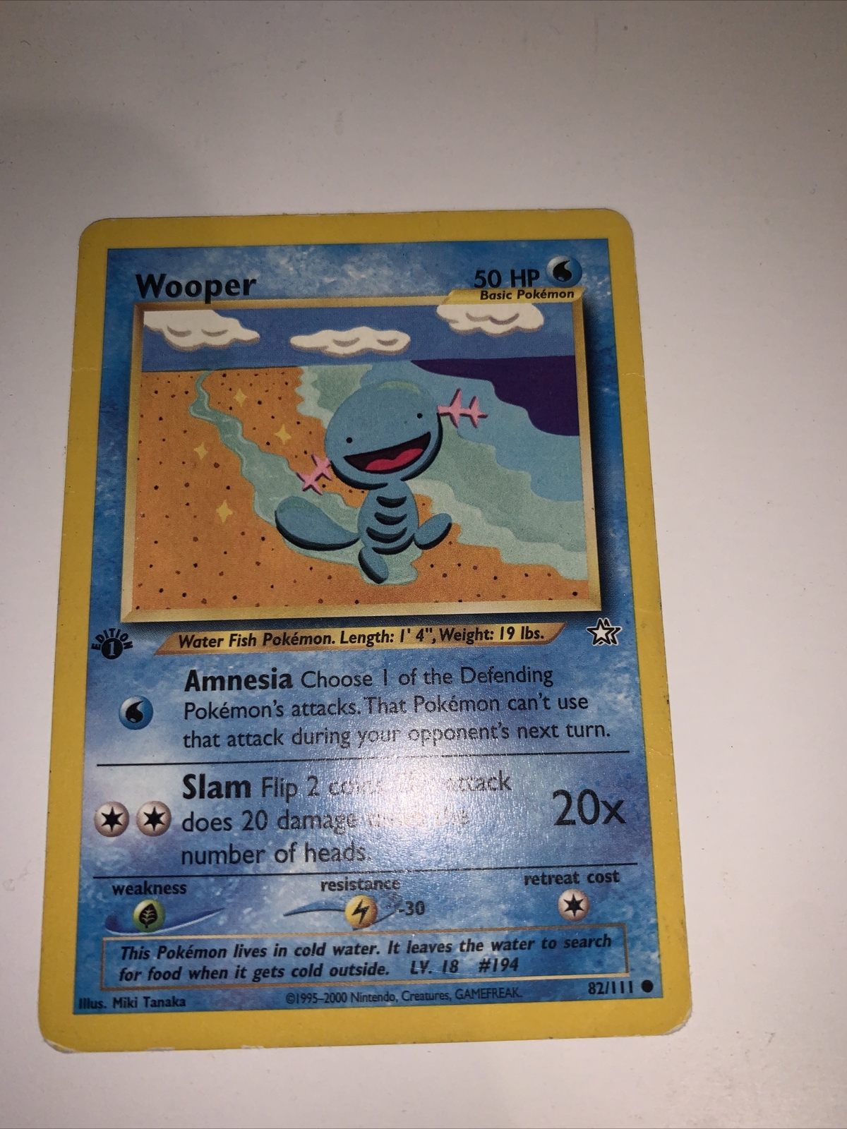Pokemon 1st Edition Neo Genesis Wooper Common (82/111) NEAR MINT