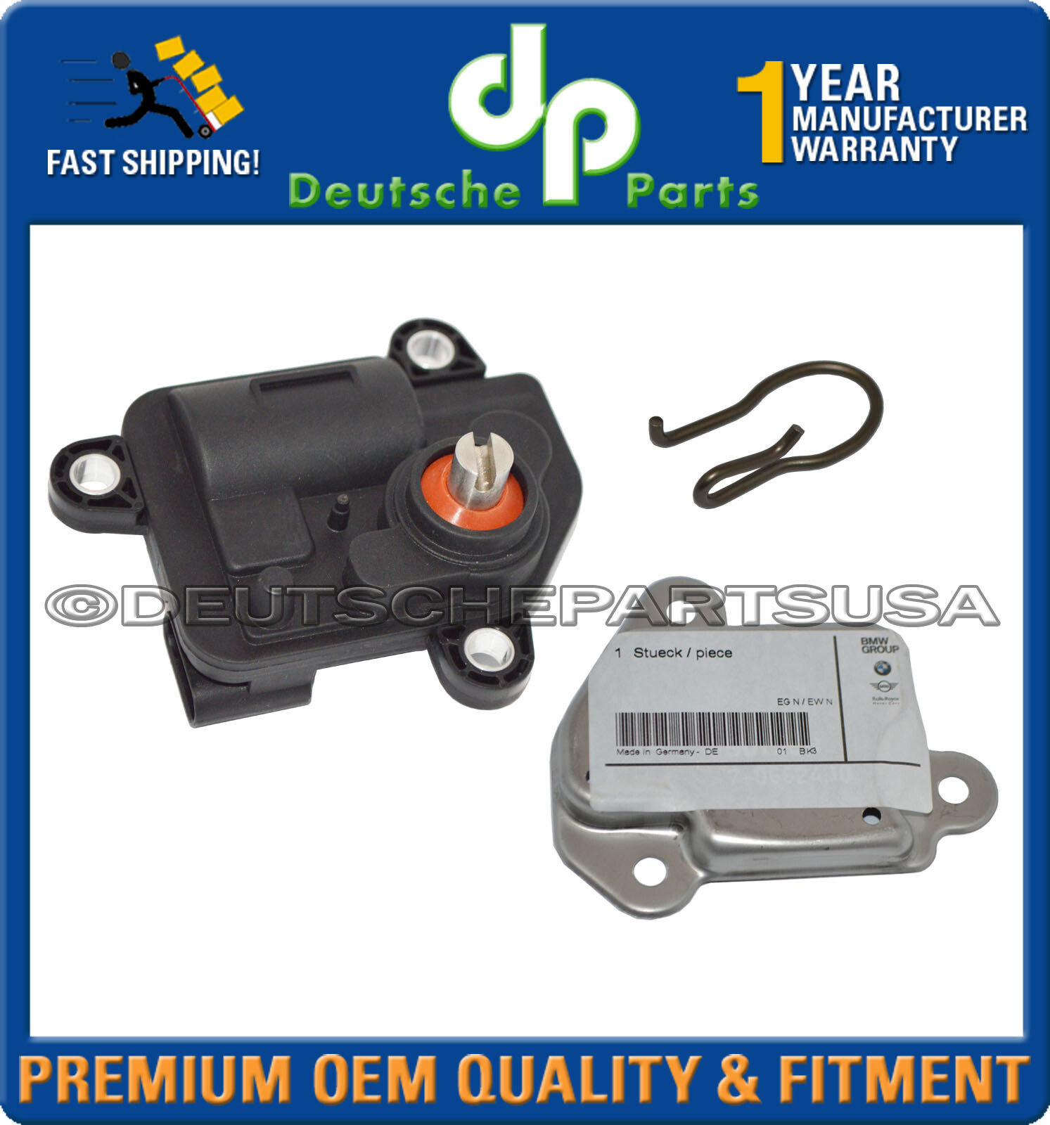For BMW Exhaust Flap Control Valve Actuator &Thermal Protector & Clip