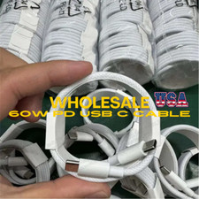 60W Type-C to USB-C Cable PD Fast Charger Lot For iPhone 15/16 Pro Max Samsung