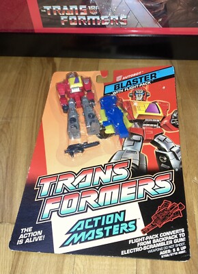 G1 Transformers Action Master Blaster with Flight Pack And Gun MOSC