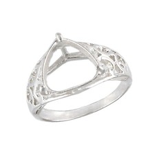 Promise Ring Gemstone Setting Size 12X12 MM Trillion Shape Semi Mount Ring