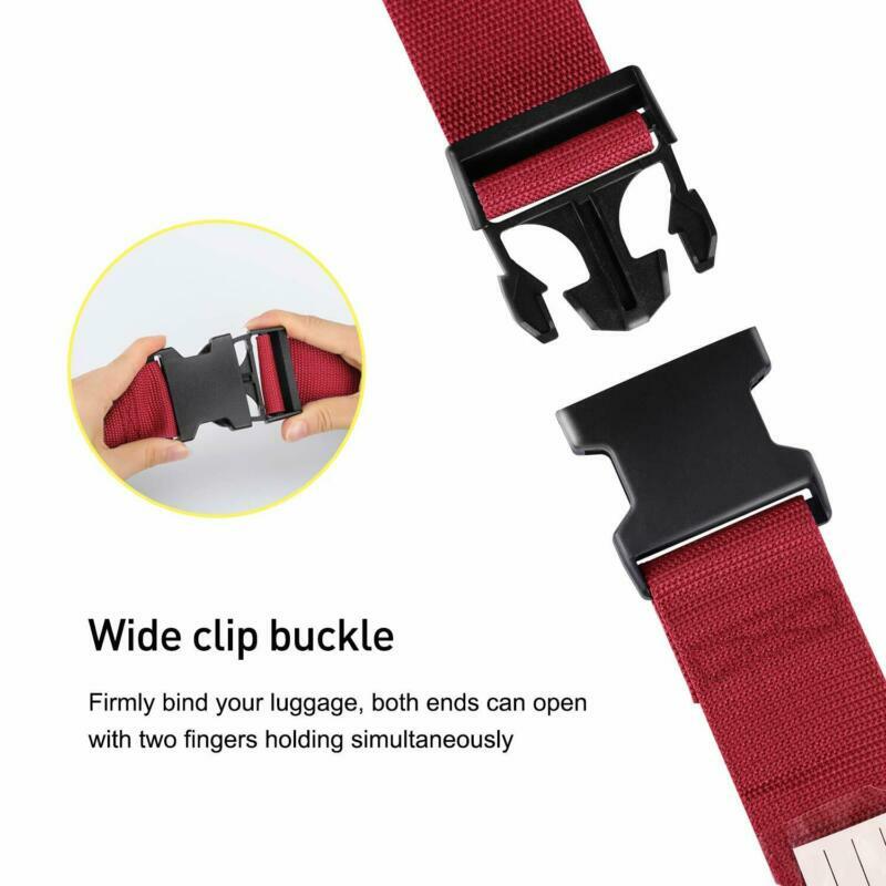 Red 4Pieces LLFSD Adjustable Luggage Straps Suitcase Belt Travel Bag Strap