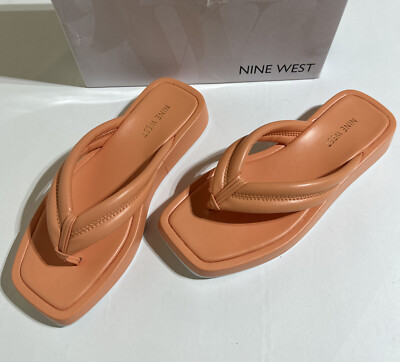 Nine West Footwear Women's Efee3 Flip-Flop Size M Orange