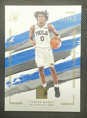 2020-21 Panini Impeccable Gold /60 Tyrese Maxey #81 Rookie Philadelphia 76ers