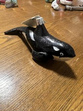 Orca Whale Old World Christmas Glass Ornament