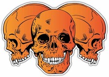 Orange Skull Skulls Devil Demon Evil Hell Car Bumper Vinyl Sticker Decal 5"X4"