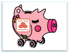 Piggy Bank Kerry Diegel State Fram Insurance Ad Tucson AZ Postcard