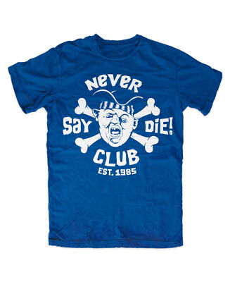 SLOTH premium T-SHIRT BLAU The Die Fun Pirate Pirates Goonies never say die