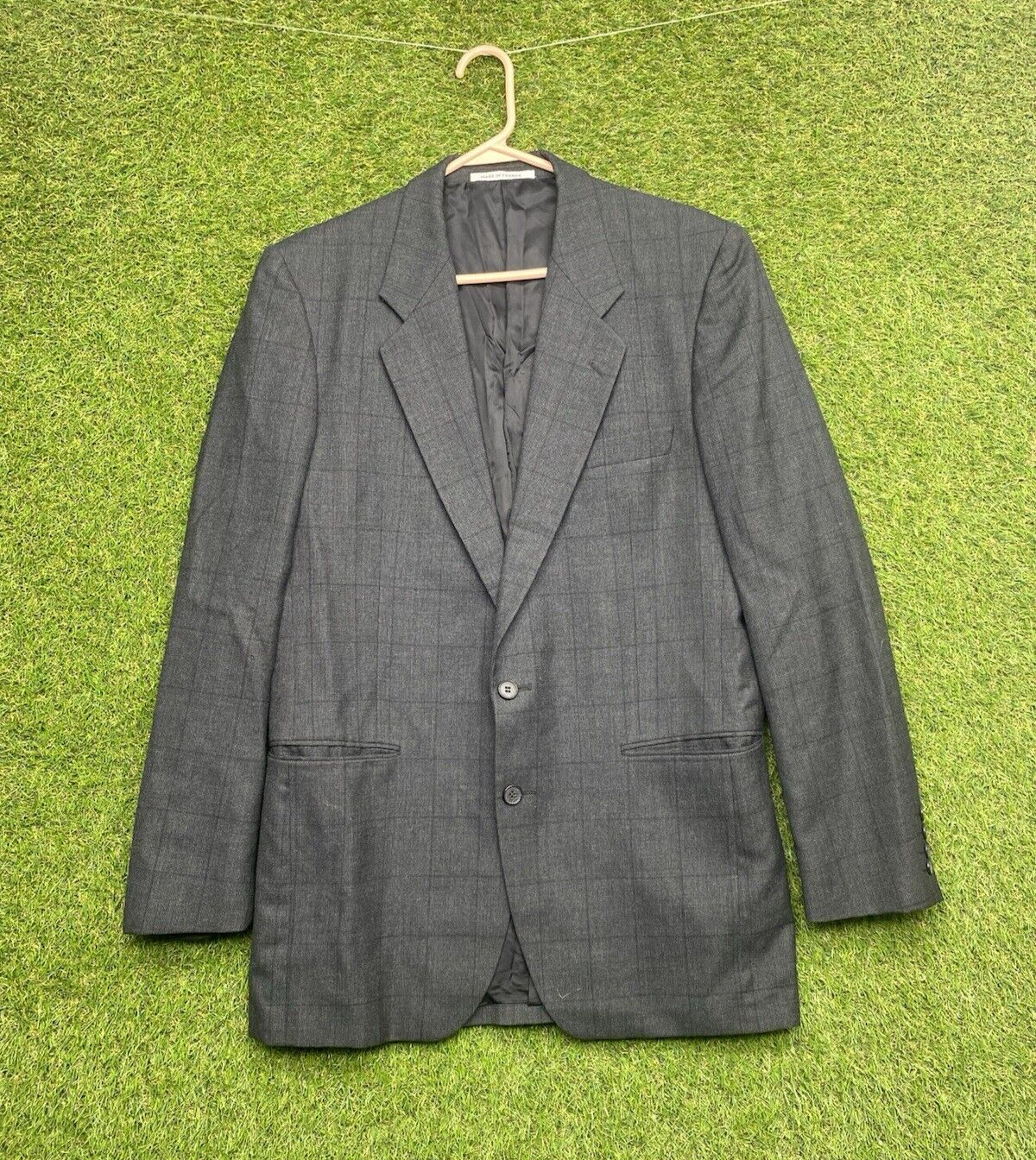 Giacca Blazer Yves Saint Laurent YSL Lana Uomo 38R Made in France Vintage Grigio