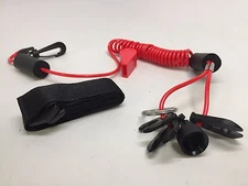 PactradeMarine KillSwitch RedCap Rope Lanyard Safety Whistle 4Keys Adhesive Belt