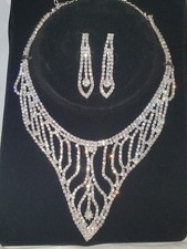Diamante set - Diamante Necklace & earrings set wedding prom