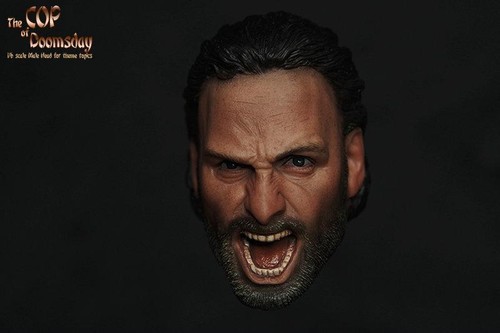 Custom 1/6 Scale Screaming Rick Grimes Head Sculpt For Hot Toys Figure Body - Picture 3 of 3