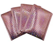 Metallic  Rose Gold Poly Bubble Mailers  Envelopes  #00 5"x10" (Inner 5x 9)