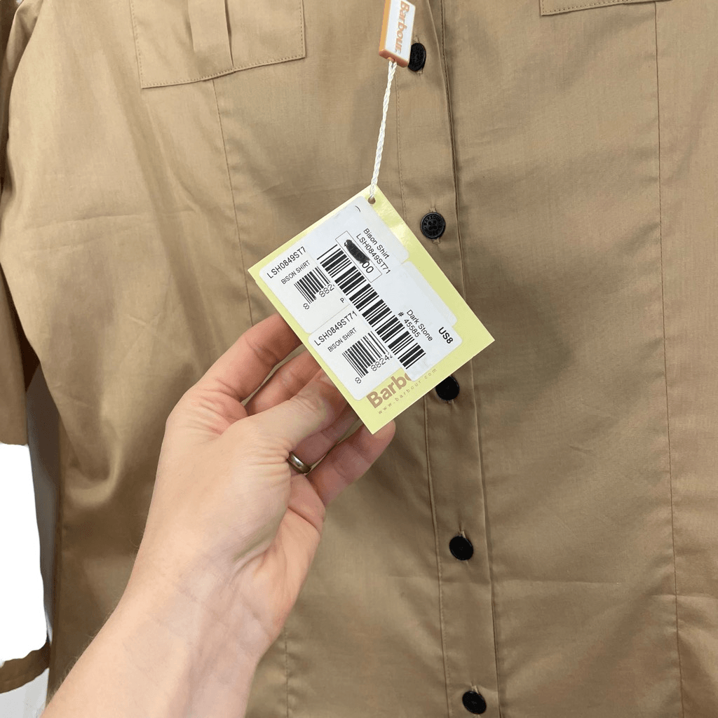 NEW Barbour Bison button up shirt Size 8 designer tan | eBay
