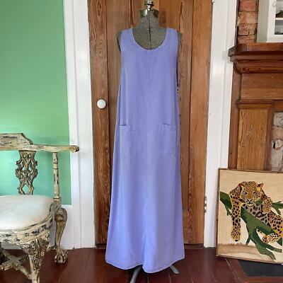 Vintage 90’s AKS Amy K Su Lavender Button Side Jumper Pinafore Dress- Size  Large