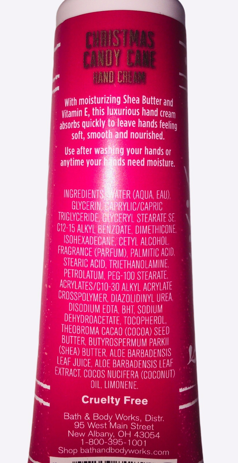 3 Bath & Body Works CHRISTMAS CANDY CANE Shea Butter Hand Cream Travel Size 1 oz