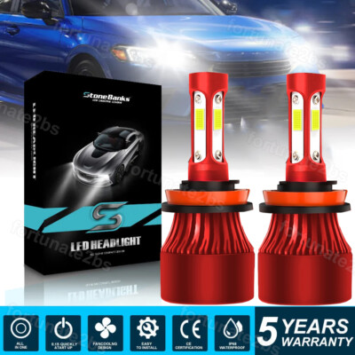 H11 H8 H9 LED Headlight Kit High Low Beam Bulb Super Bright 6500K White 360000LM