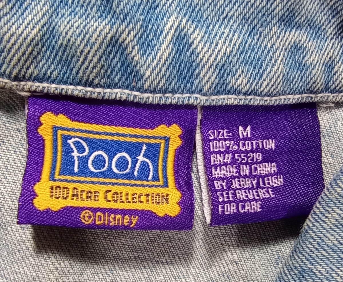 Vtg Disney Pooh 100 Acre Collection Denim Jacket Medium Jerry
