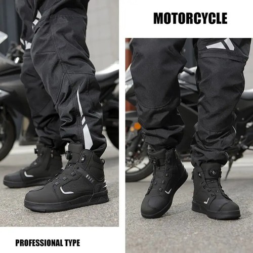 Mens Motorcycle Boots Riding Breathable Shoes Non Slip Racing Touring All Season - Picture 5 of 7