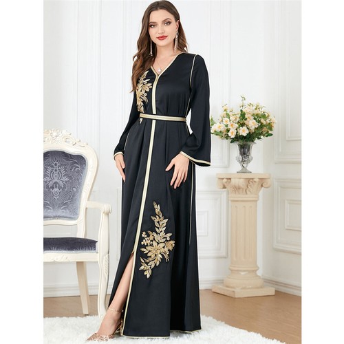 Long Dress Abaya Women Muslim Kaftan Maxi Robe Evening Party Gown Modest Elegant - Picture 6 of 15