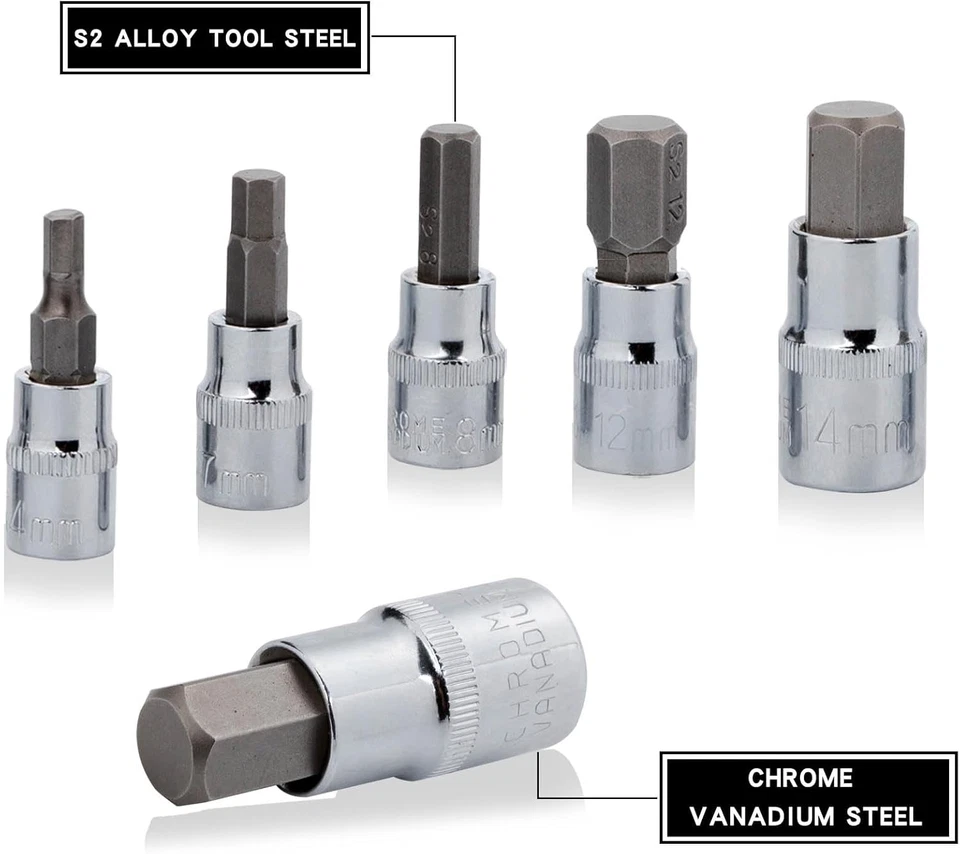 Hex Bit Socket Set Premium S2 Alloy Steel | 13-Piece Metric 2Mm - 14Mm Allen Soc - Image 2 of 4