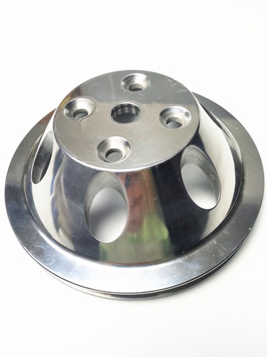 Small Block Chevy Aluminum Pulley & Bracket & Power Steering Long Water Pump Kit - Picture 9 of 10