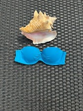 Victorias Secret Bandeau Blue Bikini Top 34 A Push-up Underwire No Neck Strap