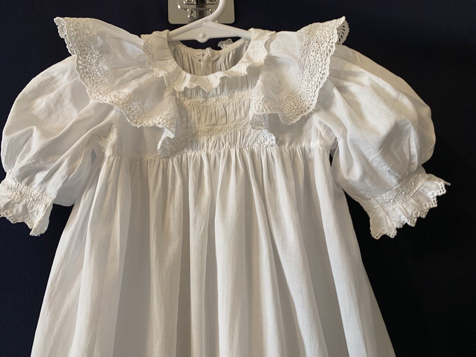 Antique Victorian Christening Gown Shoulder Ruffl… - image 3