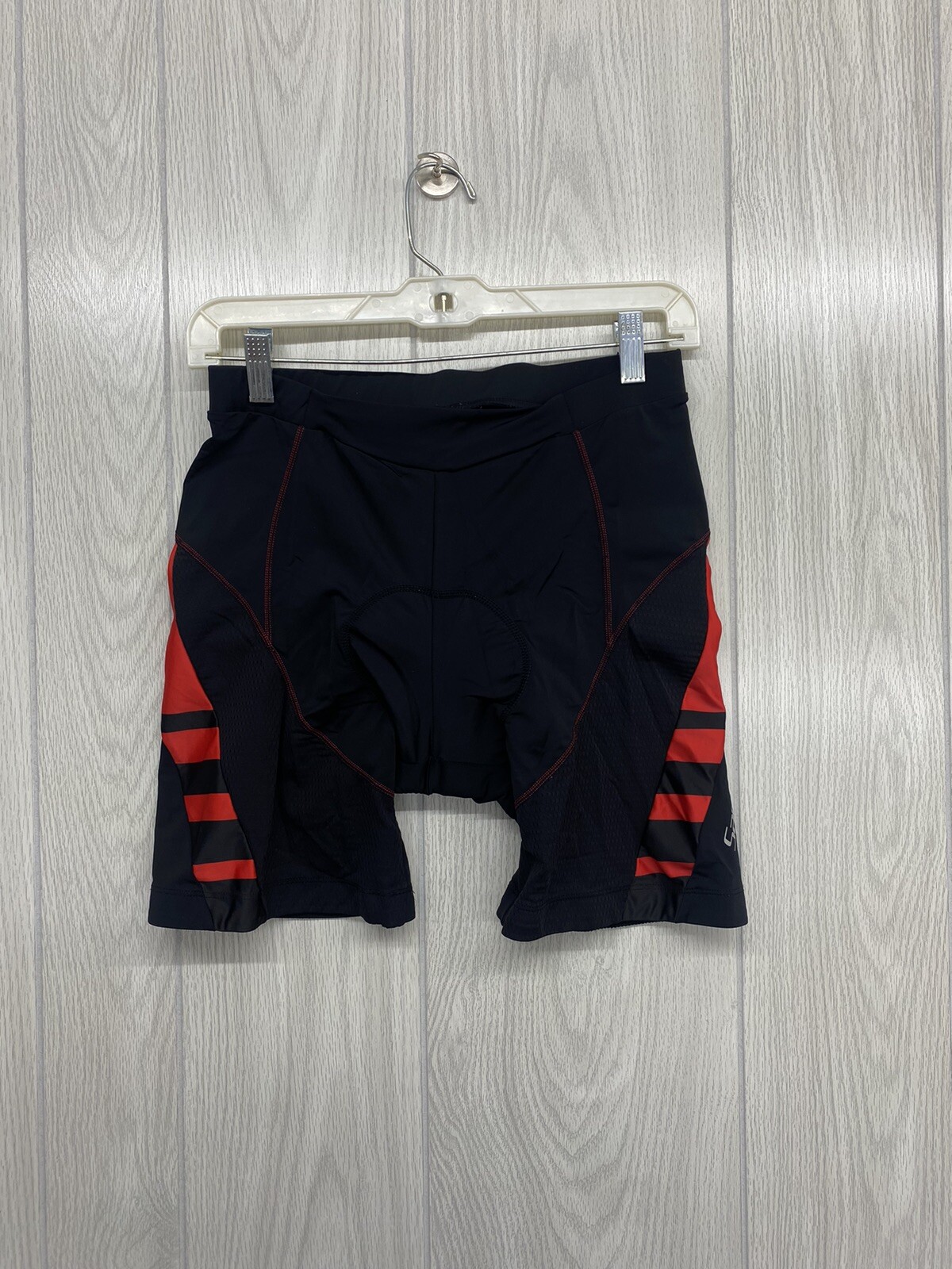 Santic Womens Black Red Biker Shorts with Padded Liner Size XL  -image