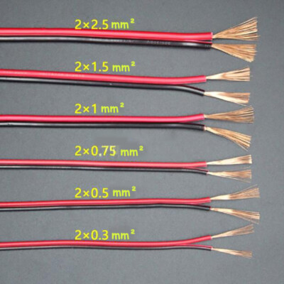 Elektrischer Draht 16 AWG, 2-adrig, 15 M – Verzinntes Kupfer, PVC-isoliert, Für LED-Streifen & Außenbereich