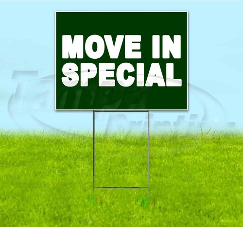 Move Inland Sign MOVE IN SPECIAL 18x24 Yard Sign WITH STAKE Corrugated Bandit USA ...