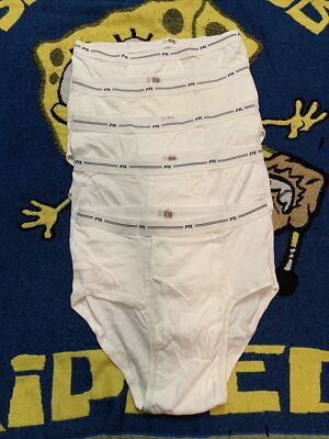 Vintage Fruit of the Loom FTL Briefs Underwear Mens Size XL White 5 Pairs