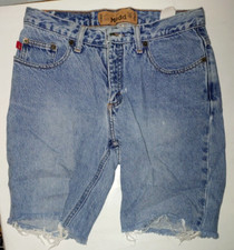 Mudd Juniors Sz 7 Cutoff Denim Blue Jean Shorts Distressed Waist 30 Length 17