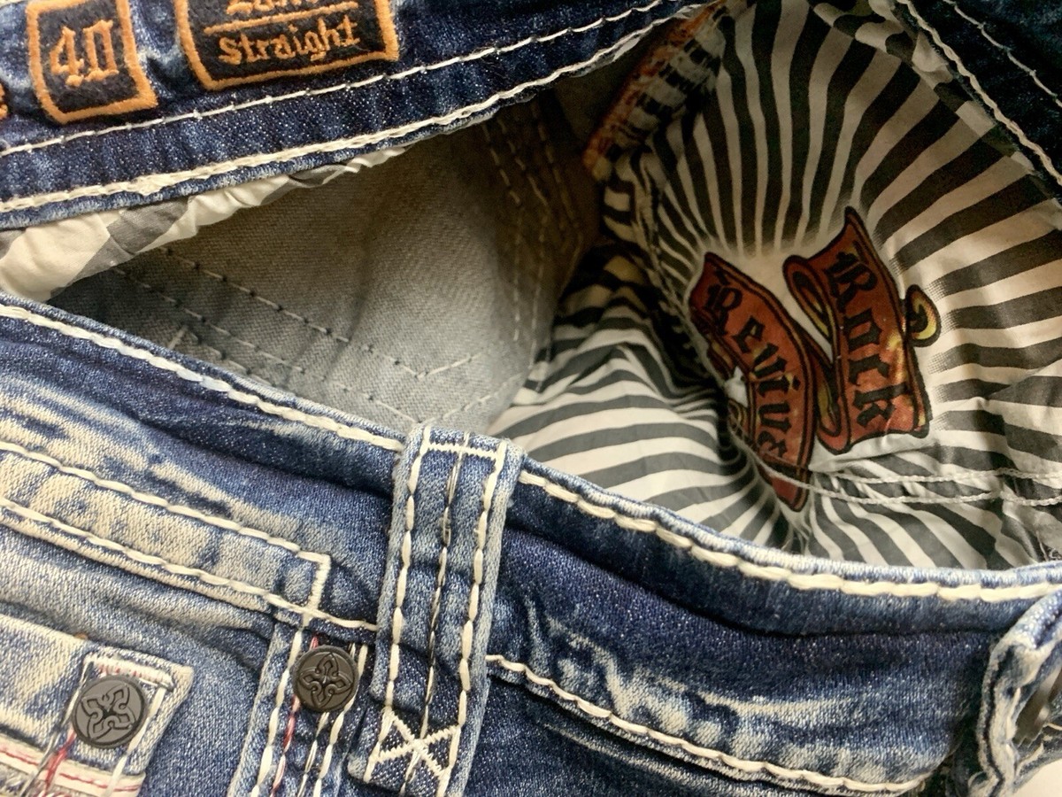 ROCK REVIVAL ZANE STRAIGHT J203 STRETCH Men's Designer Jeans