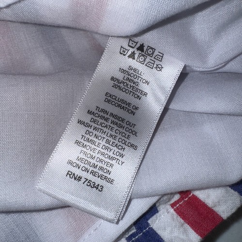 EUC Tommy Bahama Red White Blue 4th of July Patriotic Dress Lined Girl's Size 7 - Picture 3 of 4