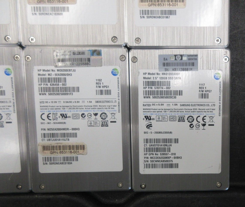 SSD SATA 3 Go/s 200 Go 2,5" HP MZ-5EA2000/0H3, 636458-002 (LOT DE 10) - Photo 2/2