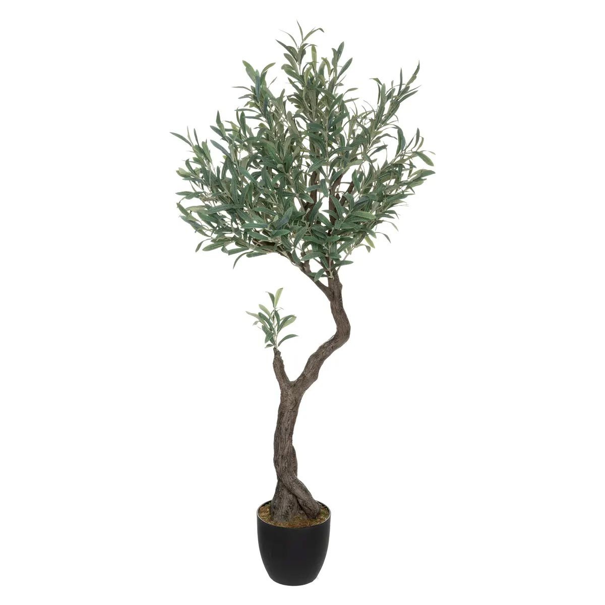 Plante artificielle olivier 140cm grand format vert noir pour décoration