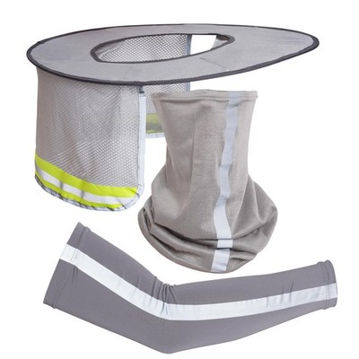 3 Pcs Hard Hat Sun Shade Full Brim Neck Sun Shield with Arm Sleeves Neck Bandana