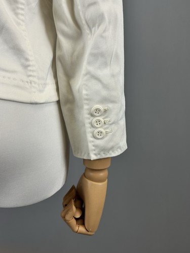 DSQUARED2 White Lagenlook Vintage Cropped Lightweight Blazer Jacket Size IT 44 - Picture 10 of 13