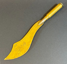 WW1 1916 Trench Art Brass German Mauser Bullet Letter Opener Ypres and Mother