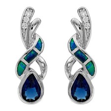 2CT Treated Sapphire 925 Sterling Silver Earrings EO4