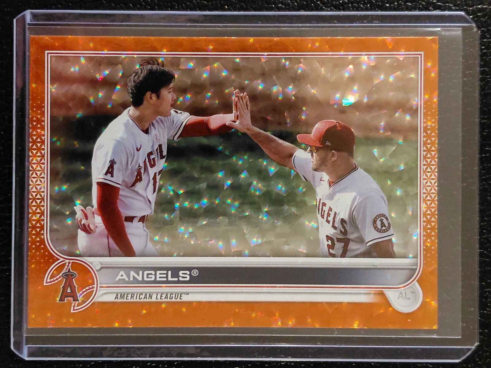 2022 Topps Series 1 Angels Shohei Ohtani Mike Trout #159 Orange Foil /299